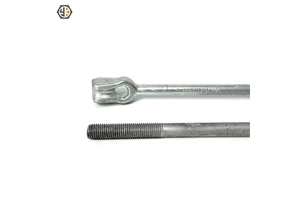 Utility Hardware Power Line Hot Dip Galvanized Triple Eye Thimbleye Anchor Rods For Guying Expending