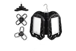 Wason Hot Sale Solar Wireless Hanging LED Garage Light Deformable Rechargeable LED Ceiling Garage Lamp With 4 Adjustable Leaf