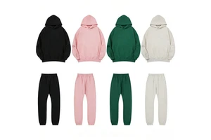 Y2k Clothing Men French Terry Pullover Streetwear Tracksuits Sweatshirts Entials Sweatpants And Hoodie Set Sudaderas Con Capucha