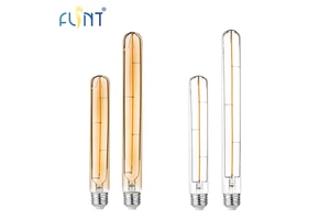 Strict Quality Retro LED Lamp Bulb Whole Filament No Weld Artist Creative Glass Body Long Tubular Bulb Length Optional UL CE