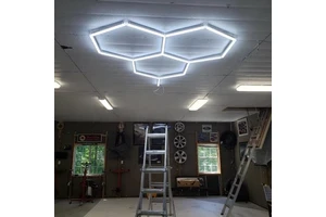 LED Hexagon Light Chandeliers for Garage & Office/Warehouse Ceilings-DIY Hex Lights