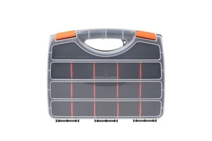 Portable Utility Plastic Tool Box Set With Tray and Organizers Includes Removable Organizer Tool Case Storage Box