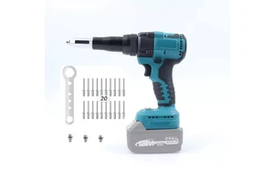 21V Industrial-Grade Cordless Electric Screwdriver for Home Use 2.4-4.8mm with LED Light Electric Rivet Gun 12000N Torque