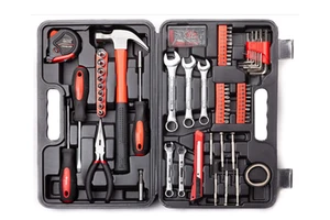Dandi 61-Piece Chrome-Vanadium Steel Household Tool Set with Plastic Box Storage for DIY Home Repairs