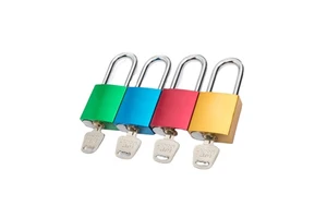 High-Security Logo Colored Aluminium Shackle Three Sizes Steel Shackle Keyed Differently Safety Padlock for Lock Cylinders
