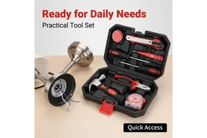 9 Piece Essential General Purpose Hand Tool Kit for Office Repair and Home Improvement