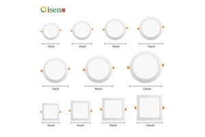 3CCT 6 Inch Recess Recessed Square LED Panel Lights 6000K Round Surface Dimmable Ceiling Lamp For Room Office