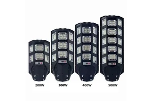 Outdoor Waterproof ABS Solar Panel Street Lamp 200W 300W 400W 500W All in One Radar Sensor Remote Control LED Solar Street Light