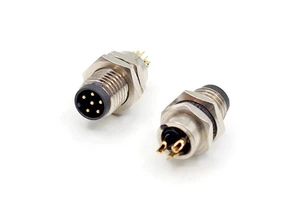 High Quality Metal M8 Solder Socket 6pin 8 Core A Code Male Female Front Circular Connector Socket