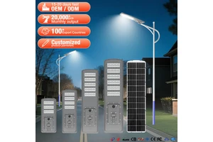 Outdoor Solar Lamp 300W IP65 Remote Control Reflector Solar Light Patio Post Top Warm White Solar Spotlight