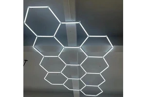 Hexagon LED Garage Light Super Bright Car Detailing Ceiling LED Shop Light for Warehouse Workshop Gym Basement Car Care