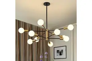 Creative Decor Pendant Lighting Multi-head Dining Room Living Room Pendant Lamp Chandeliers Ceiling Lights Multiple Rod Iron
