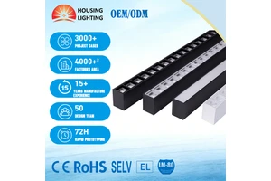 Customizable Colors Lens Linear Light 100-160lm/W Two Line Indoor Linear Pendant Lights 60degrees CE for Store