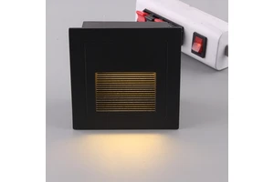 220V 3W IP65 Rated Modern Outdoor LED Bridgelux 60 Beam Angle Dimmable Recessed Wall Lamps Square Aluminum Warm White Ra80 240lm