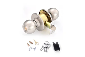 Hotsale Cerradura Cilindrica Key Ball Round Cylindrical Brass Adjustable 60#/70# Stainless Steel Handle Door Knob Lock