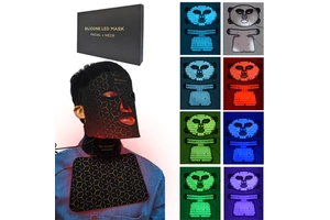 Wireless Remote 4D LED Face Mask 7 Color Red Light Therapy Mask Food Grade Silicone