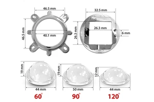 Wholesale Frosted Surface Lens 44mm 60 - 120 Degree with Reflector for 30w 50w 100w Led