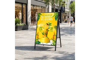 Board Aluminum Alloy LED Light Box Floor Standing Vertical Poster Display 5000 Lumens Decorative For Shop