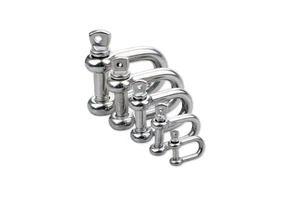 European Type D Shackles High Polished 304 Stainless Steel Silver Large Bow Shackle with Nut Bolt Metric 10pcs Mining 200kN