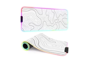 Customized Topographic Contour Large LED Light Gaming Desk Mat RGB XXXL Mouse Pad