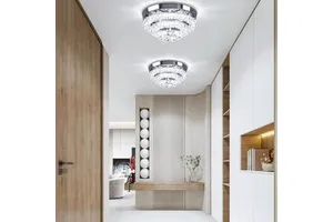 Living Room Chandelier LED Ceiling Lights 3-Layer K9 Crystal Stainless Steel Modern Luxury Home Decor Ceiling Lamp Fixtures