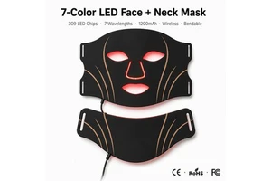 7 Color LED Light Therapy Silicone Face Mask Photon Therapy for Anti-Aging Wrinkle Remover Skin Rejuvenation Skin Tightening