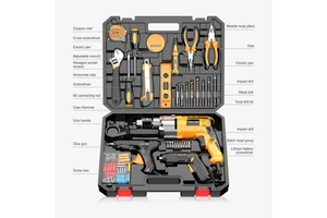 New Style Lower Price Rigid Heavy Duty Plastic Worksite Jobsite Tool Storage Box Electrical Power Combo Tools Set Electric Drill