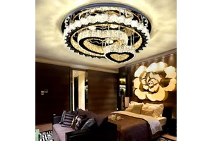Home Decorate Fancy Ceiling Light Surface Mounted Chandelier Flower Shape Led Crystal Celling Lamp