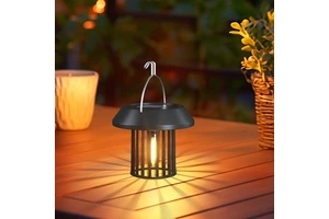 Solar Vintage Hanging Lights with Tungsten Bulbs Waterproof Outdoor Camping Decor for Garden Balcony Tree Patio String Lighting