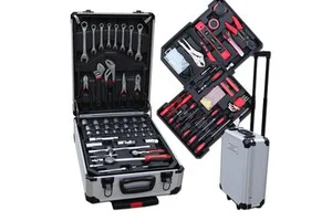 Aluminum Carry Tool Box 207pcs Hand Tool Set Box Home Repair Tool Kit