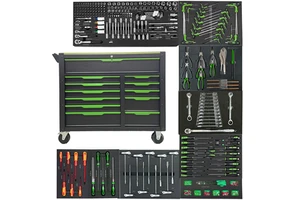 CE 2024 High-Capacity Workshop Tool Box/Trolley/Cart New Design Steel Wood Table with 491 Pcs Hand Tool Set OEM Customizable