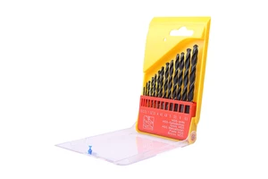 13Pcs Metric DIN338 Titanium HSS Twist Drill Bit Set For Metal Stainless Steel Aluminium Drilling In Plastic Box