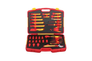 33PCS OEM Customizable Multifunctional Insulated Hand Tools Set with Chrome Vanadium Steel 3-Year Warranty in Plastic Box