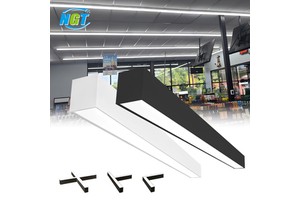 NGTlight Suspended LED Linear Hanging Lights 2FT 4FT 8FT Shop Light In 3500/4000/5000/5700/6500K 25W-100W Options