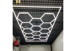 Hanging Hexagonal Honeycomb Car Wash Garage LED Customizable Garage Workshop Detail Light Garage Decoration Super Bright