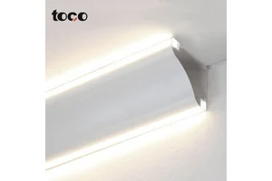 LED Luminous Top Corner Line Lamp for Living Room Ceilings Free Slot Install Aluminum Alloy Channel Profile Angle Pattern