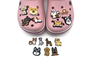 Animals Dog Shoe Charms Pin For Crocs Accessories Clogs Bubble Slides Shoe DIY Shoe Decoration Buckle Charms Party Gift