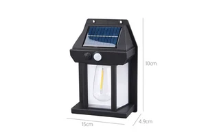 Solar Outdoor Wall Lamp Three-mode Meter Tungsten Wire Metal IP Rating Rainproof Garden Villa Courtyard Night Light