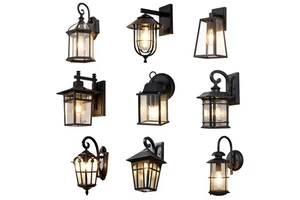 Villa Outdoor LED Aluminum Wall Lamp Chinese Style Garden Wall-Mounted Waterproof Solar Plug-in Dimmable High CRI 100