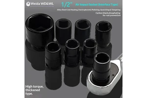 Best-selling Industrial Grade 12.5mm Series Heavy-duty Pneumatic Impact Sleeve Set OEM 500 Nm Torque 2500 RPM for Auto Repair