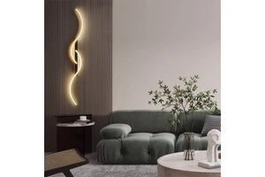 Aluminum Housing S Design Led Linear Pendant Light Long Strip Wall Lamp for Living Room Office 60cm/80cm/100cm/120cm/200cm