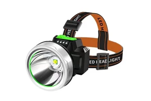 Aluminum Reflector Cup Headlamp 2400mAh Battery 1000 Lumens Waterproof USB Rechargeable LED Headlight Outdoor Farming Head Lamp