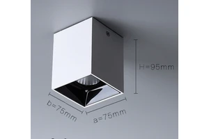 12W Square Surface Mounted COB Downlight Ra90 Aluminum Body Anti Glare No Drilling Exposed Lamp for Home Office Living Room