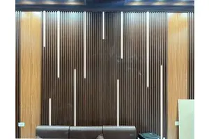Commercial Office WPC Wallpanel Grille Lamp 6W/M LED Grille Light Decorative Lambrin Wpc Pared De WPC Fluted Wall Panel