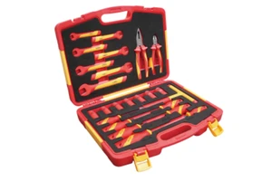 24Pcs Kit De Herramientas Electric Hand Tool Box Set Mixing 1000v Vde Insulated Tools Set for Electricians 7Screwdriver 7Socket