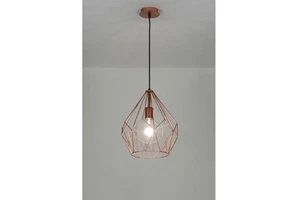 Decor Accented Metal Hanging Lamp Ideal For Artistic Interiors With Unique Shade Pattern And Soft Lighting Mood