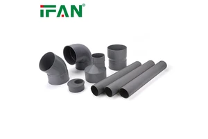 IFANPlus Factory Manufacturer DIN Light Grey Round Pipe Fittings Coupling Pipe Fittings for Drainage PVC-U Fittings 32-125MM