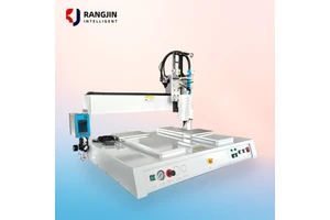 Rangjin Desktop 3-Axis High Speed High Precision Automatic Glue Dispensing Machine for Mobile Phone Hot Melt AB Glue 1 Year