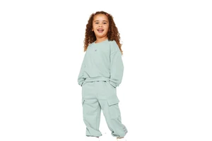 Girls Light Blue Cotton Tracksuit Set Full Sleeve Crew Neck Casual Loose Fit With Side Pockets Spring Wear