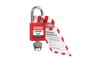 Top Security Industrial Safety Lockout Tagout Pad Locks 38mm Steel Shackle Nylon Body Durable Custom Logo Color With Master Key